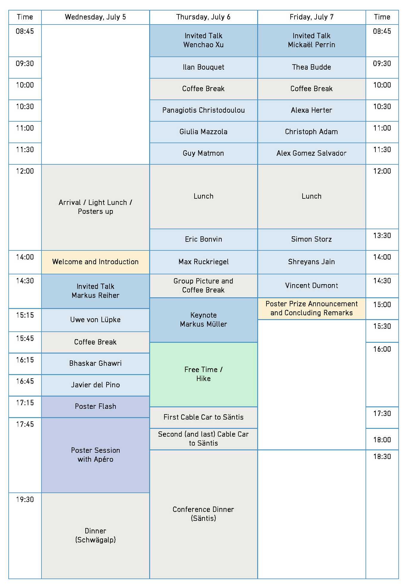 Prorgam of the Quantum Center General Meeting