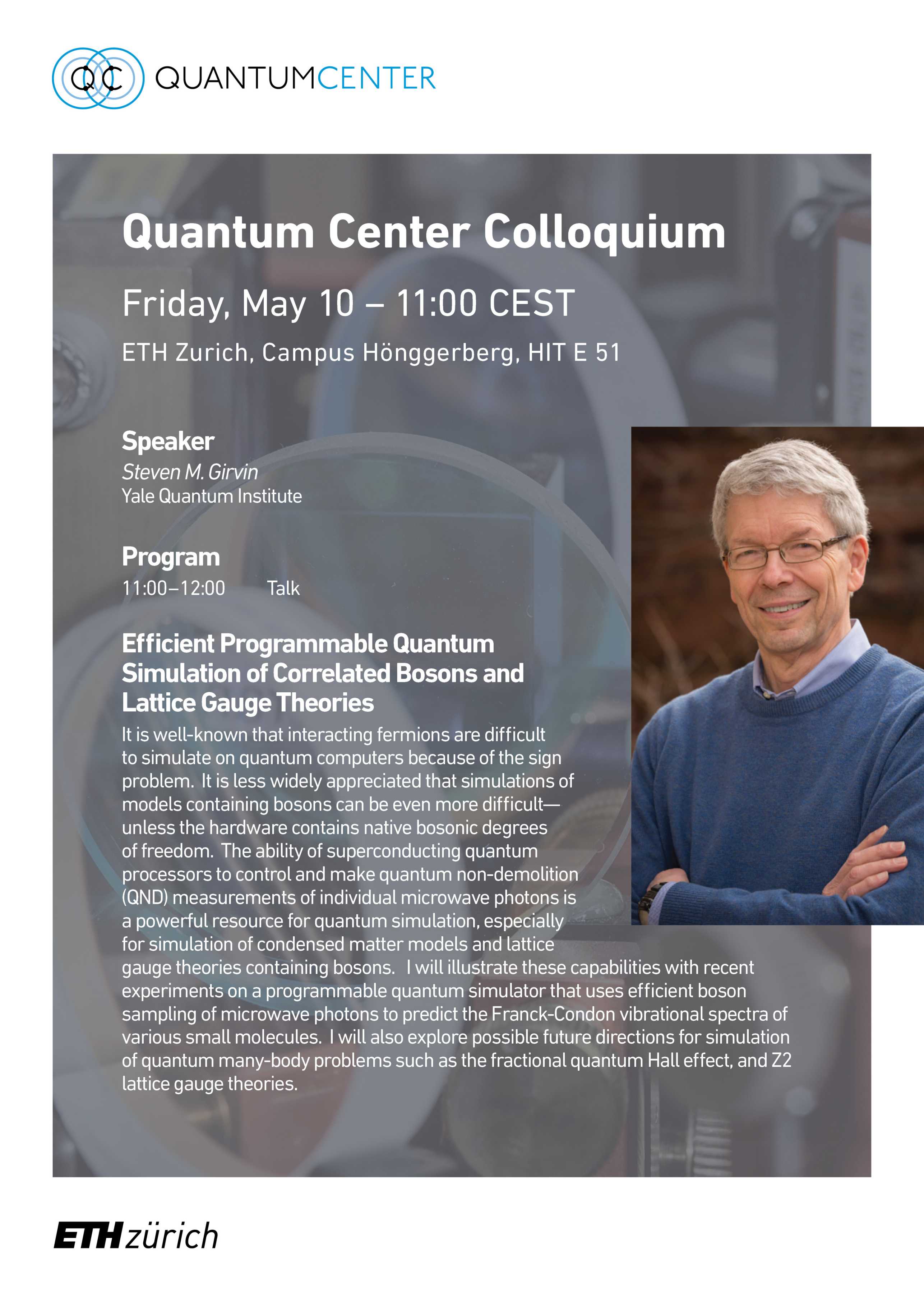 Quantum Center Colloquium with Steven M. Girvin